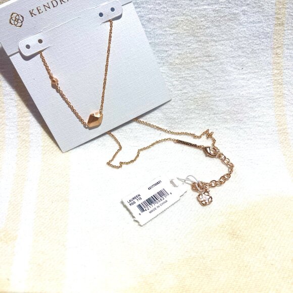 NWT Kendra Scott Rose Gold Laureen Pendant Necklace - Picture 4 of 12
